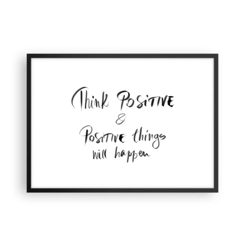 Affiche dans un cadre noir - Poster - Lettrage inspirant en noir sur fond blanc - 70x50cm - Comment vivre? - Décoration murale moderne pour le salon et la chambre ARTTOR