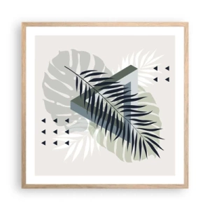 Affiche dans un chêne clair - Poster - Nature et géométrie - deux odres? - 60x60 cm