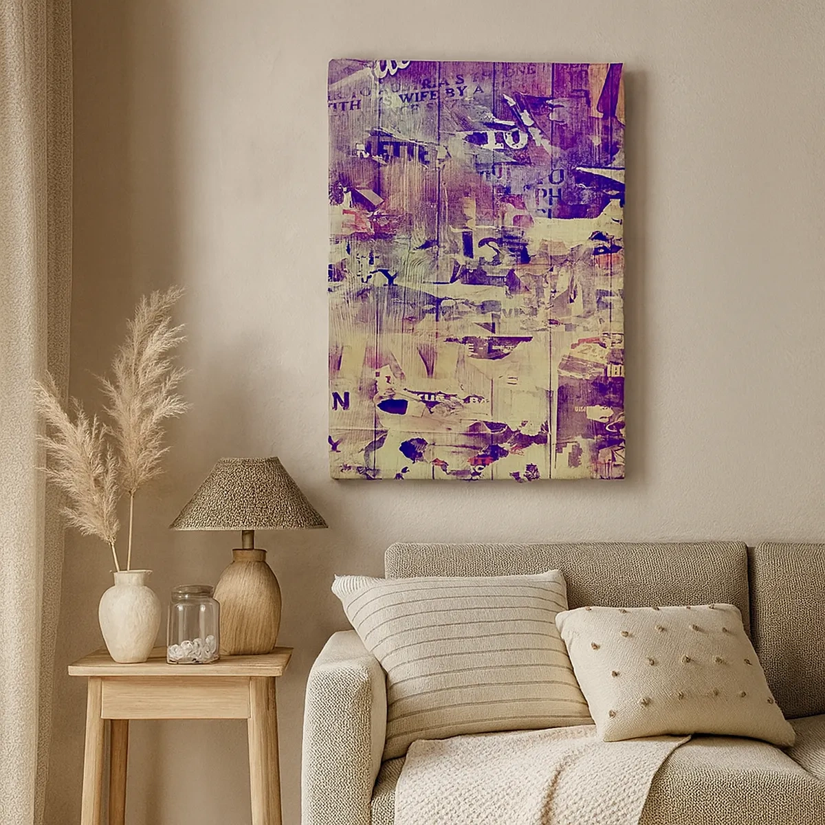 Impression sur toile - Image sur toile - Collage abstrait coloré avec texte et graphiques - 50x70cm - Et c'est tout ce qu'il y a à faire - Décoration murale moderne pour le salon et la chambre ARTTOR