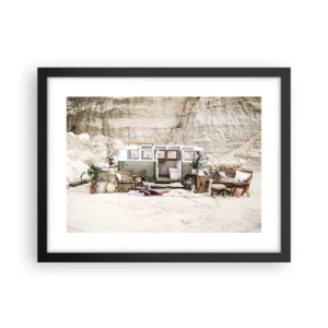 Affiche dans un cadre noir - Poster - Il est temps de commencer le voyage - 40x30 cm