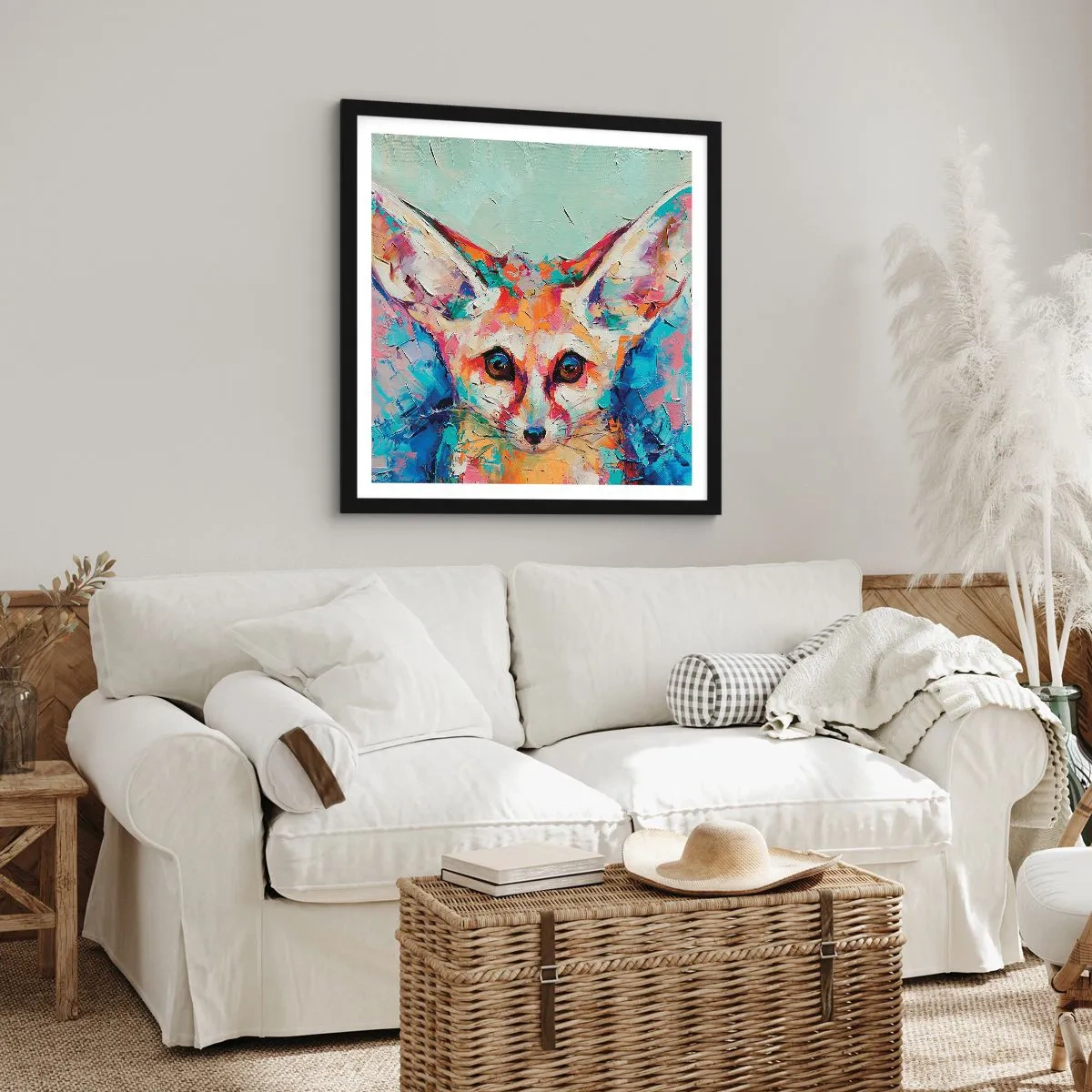 Affiche dans un cadre noir - Poster - Etes-vous prêts pour moi? - 50x50 cm