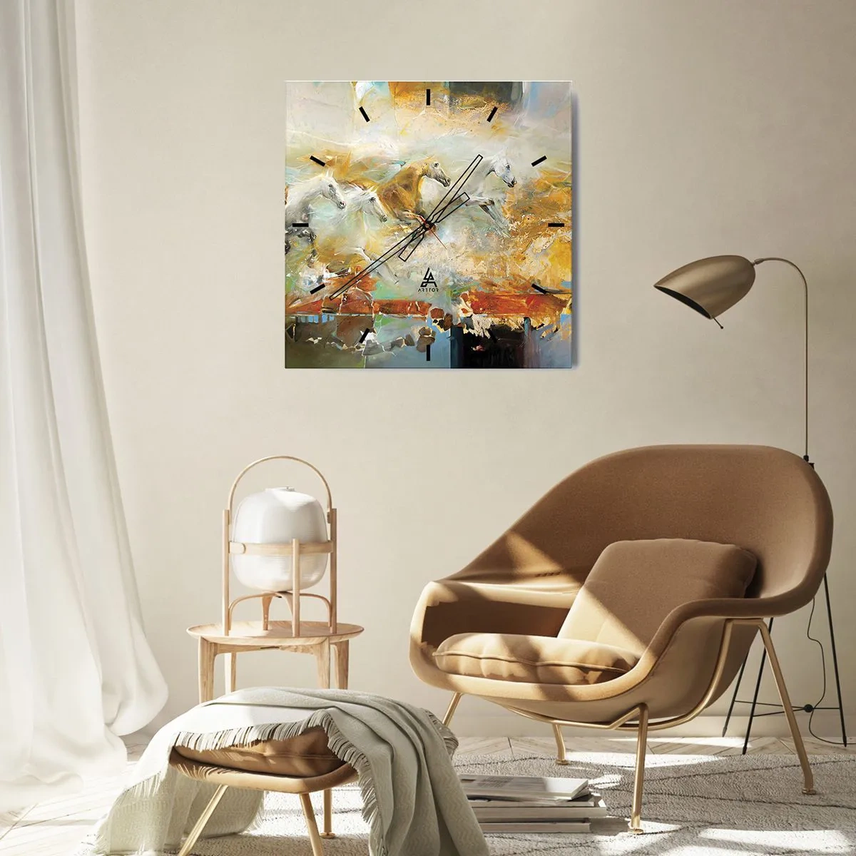 Horloge murale - Pendule murale - Au galop vers la lumière - 40x40 cm
