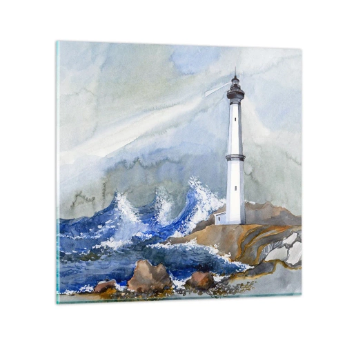 Impression sur verre - Image sur verre - Contre l'obscurité et la tempête - 30x30 cm
