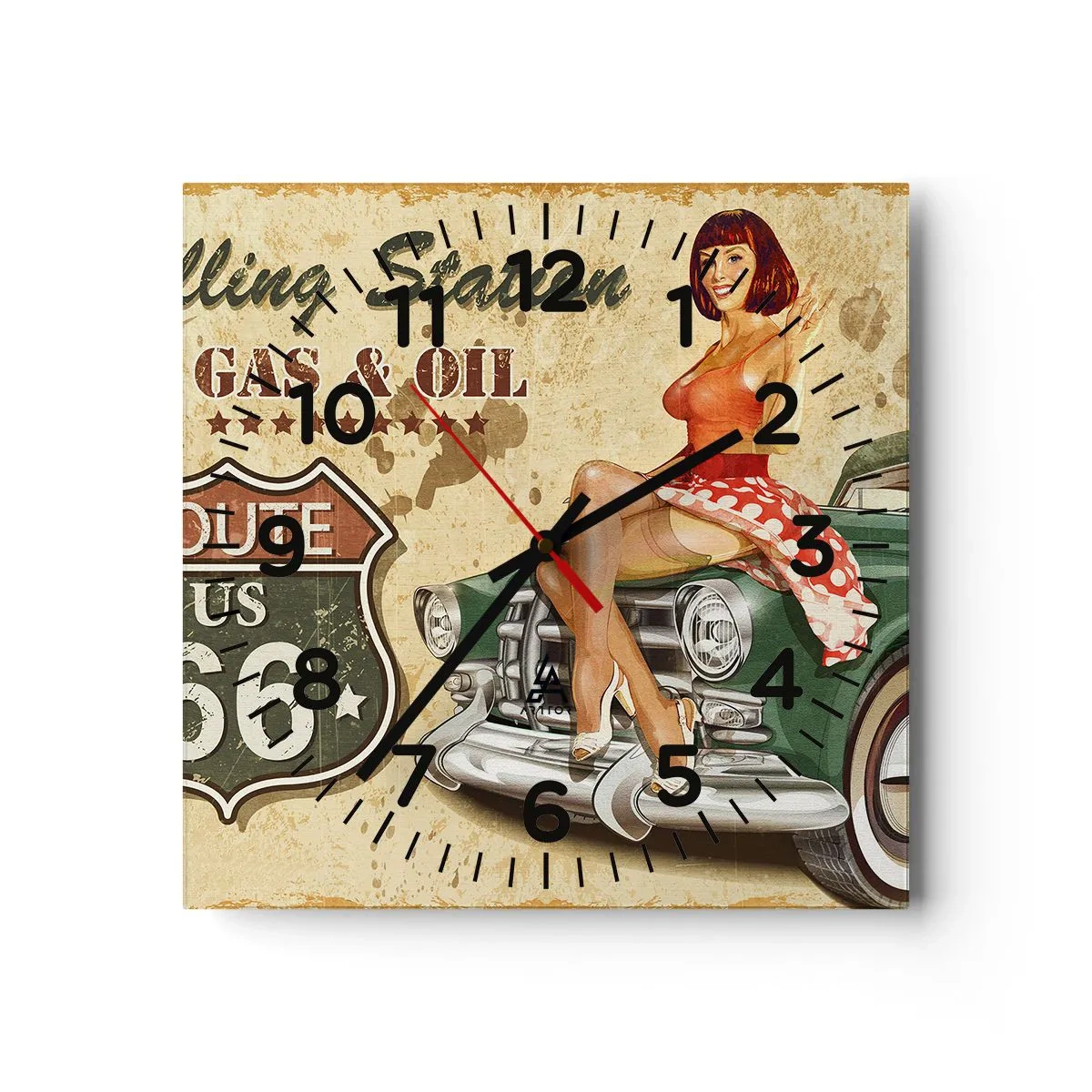 Horloge murale - Pendule murale - Les superbes années 40. - 30x30 cm