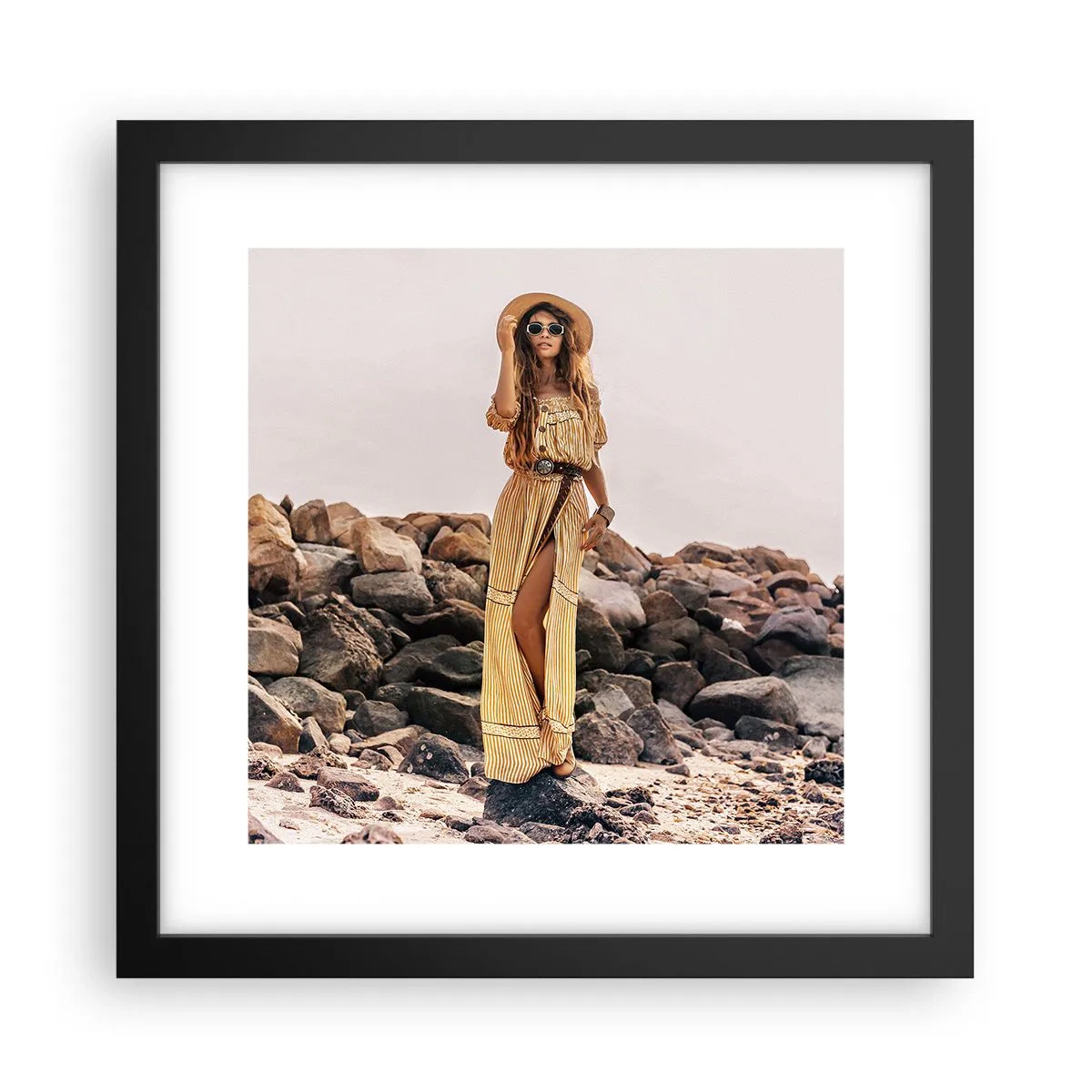 Affiche dans un cadre noir - Poster - La magie des pierres - 30x30 cm