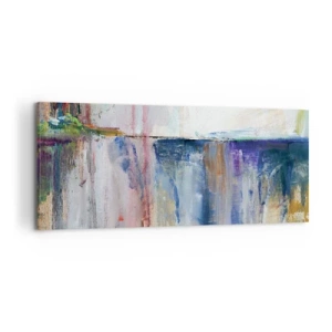 Impression sur toile - Image sur toile - Une composition abstraite de couleurs avec un effet de reflet sur la toile. - 120x50cm - Impressions et associations colorées - Décoration murale moderne pour le salon et la chambre ARTTOR