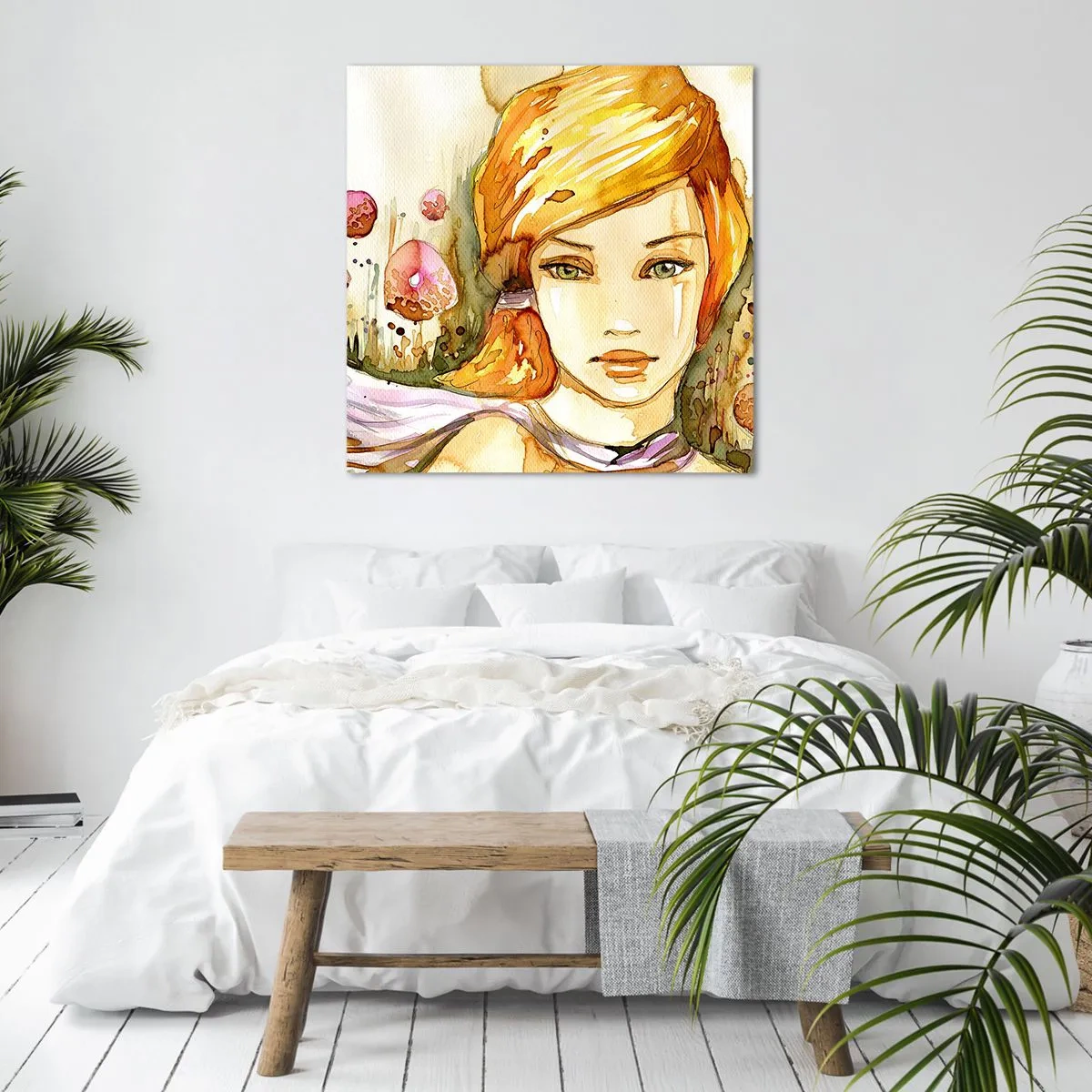 Impression sur toile - Image sur toile - Un regard émeraude qui calme la colère - 40x40 cm