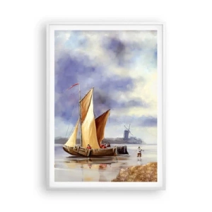 Affiche dans un cadre blanc - Poster - Retour de marin - 70x100 cm