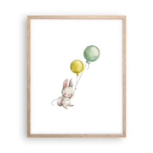 Affiche dans un chêne clair - Poster - Moi aussi je vole! - 40x50 cm