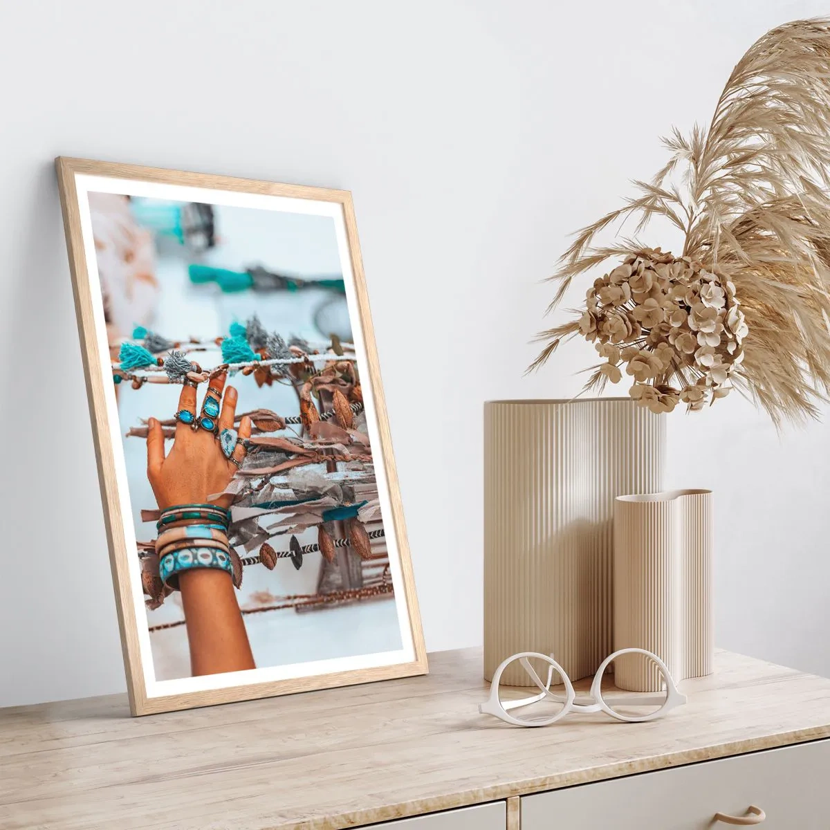 Affiche dans un chêne clair - Poster - Trésor local - 30x40 cm