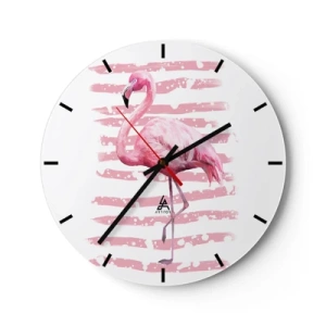Horloge murale - Pendule murale - Avec dignité, bien qu'en rose - 40x40 cm