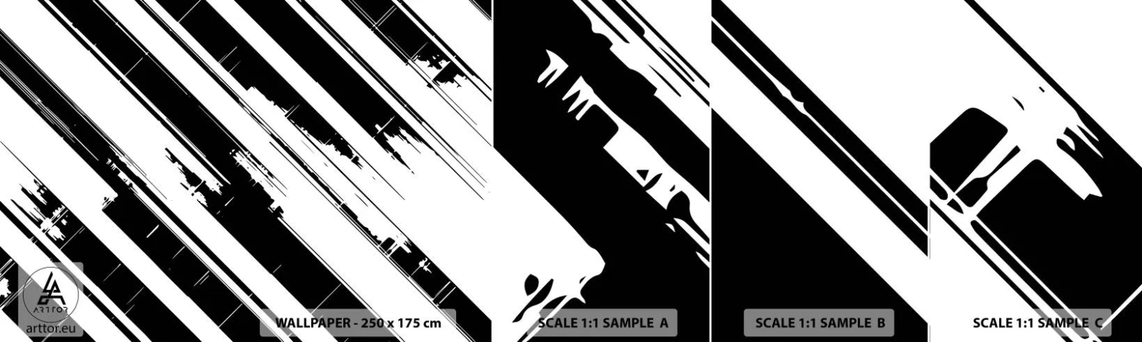 Échantillon de Papier Peint Autocollant Deluxe Sticker - Une composition intense et dynamique - Vecteur, Minimalisme, Moderne - 100x30 cm