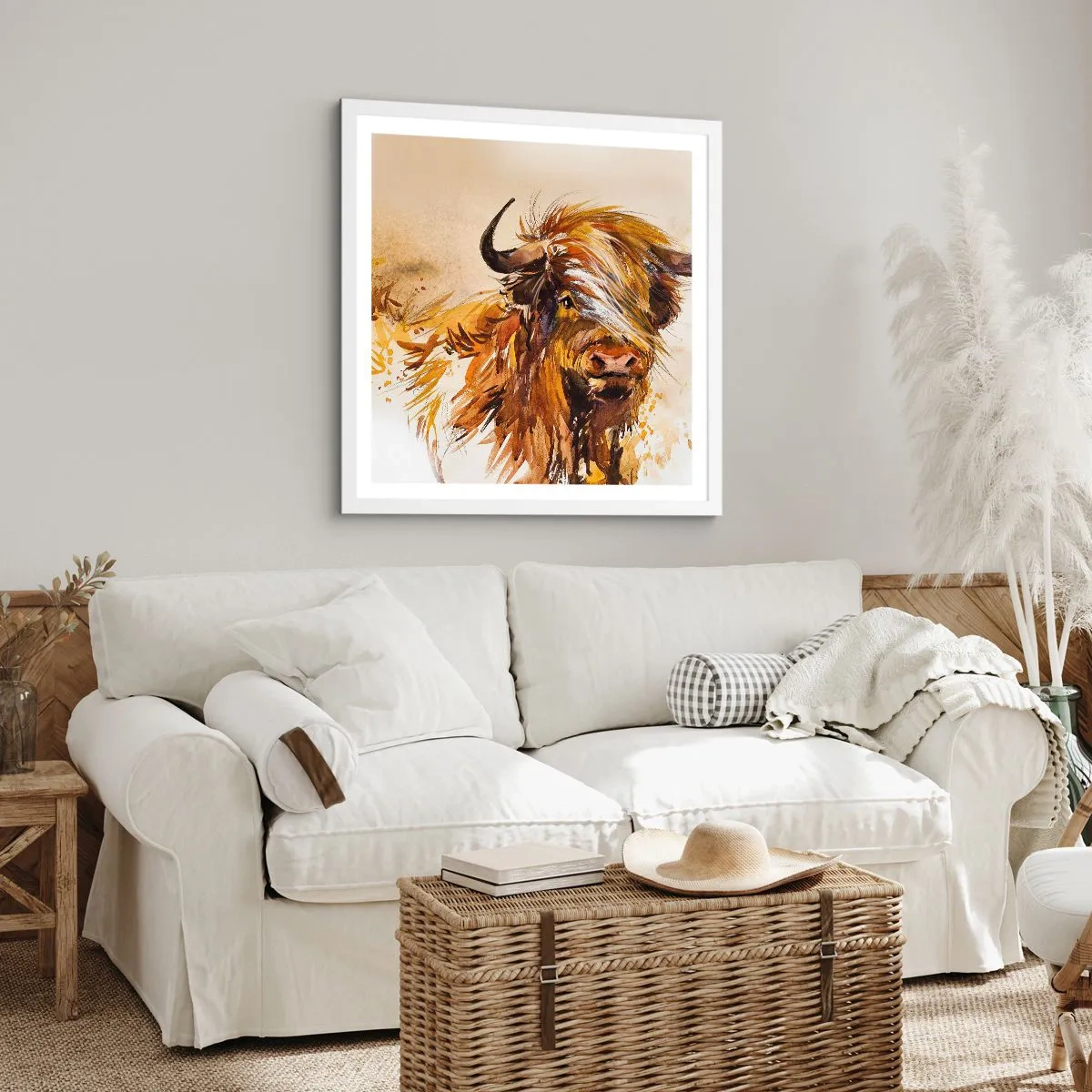 Affiche dans un cadre blanc - Poster - Fierté du chasseur - 60x60 cm