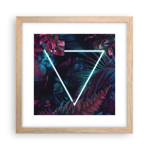 Affiche dans un chêne clair - Poster - Jardin de style disco - 30x30 cm