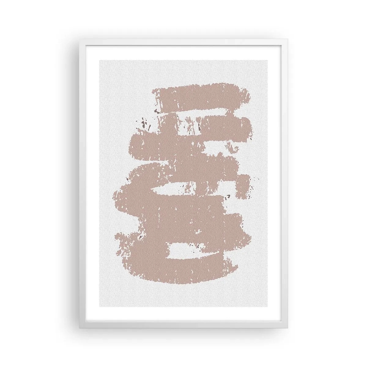 Affiche dans un cadre blanc - Poster - Abstraction en rose tendre - 50x70 cm