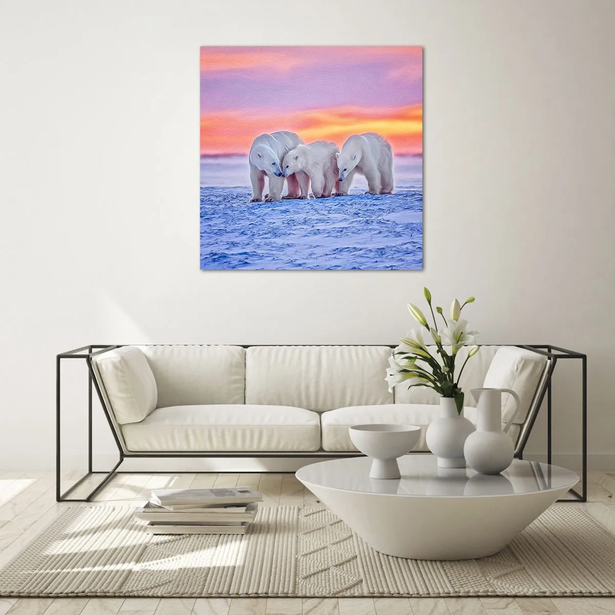 Impression sur verre - Image sur verre - La chaleur familiale suffit - 60x60 cm