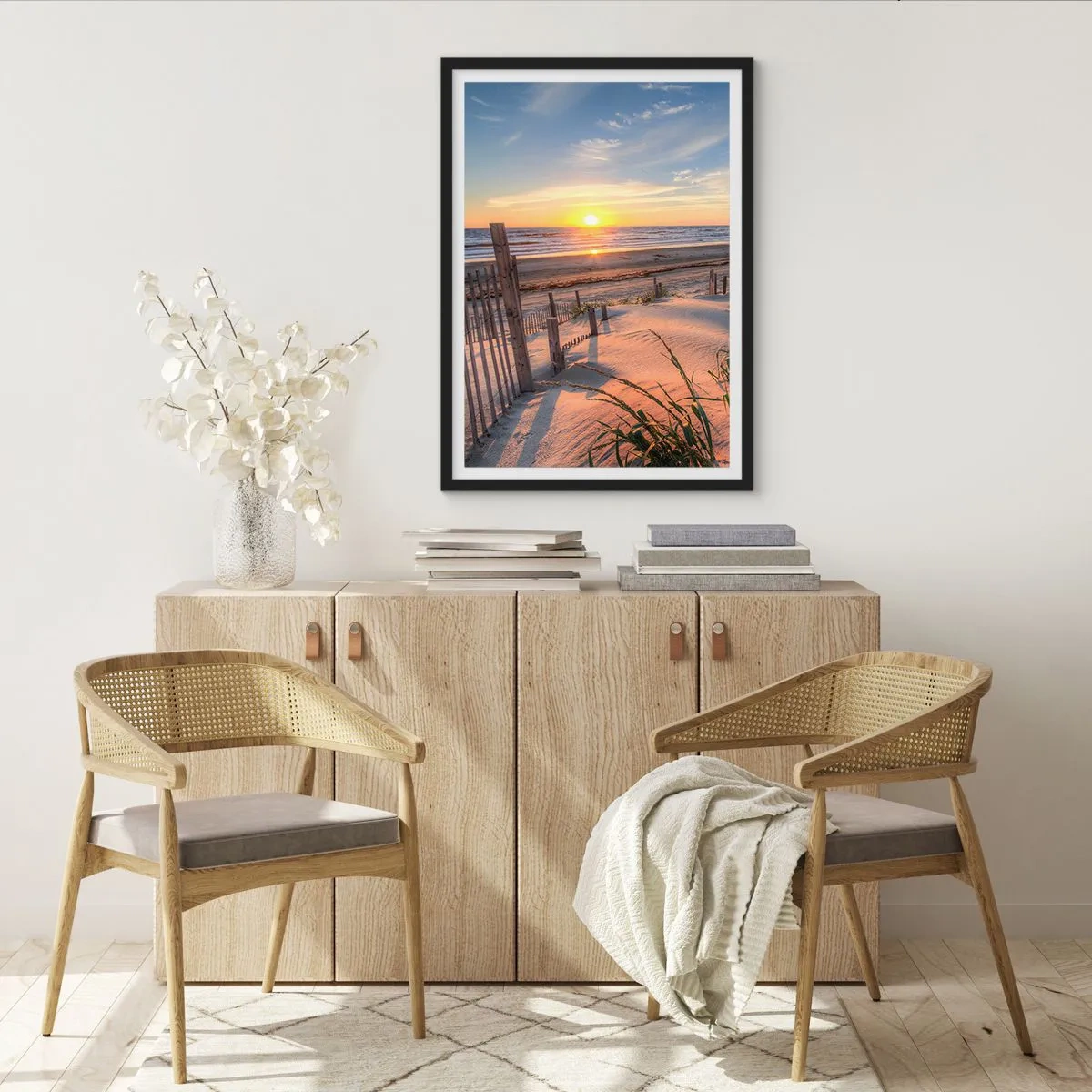 Affiche dans un cadre noir - Poster - Ombre et brillance du vent - 70x100 cm