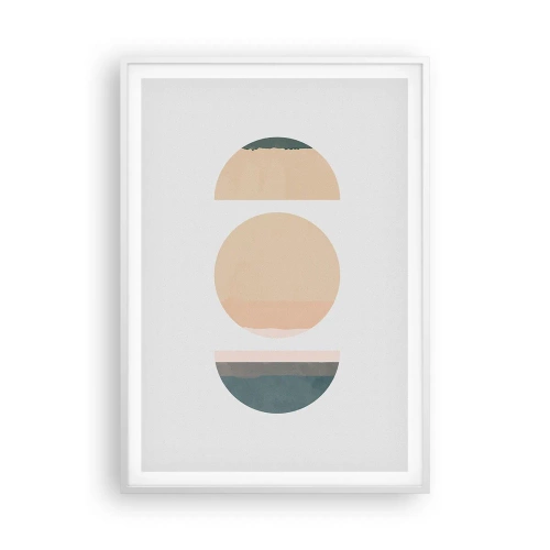 Affiche dans un cadre blanc - Poster - Cercles après cercles - 70x100 cm