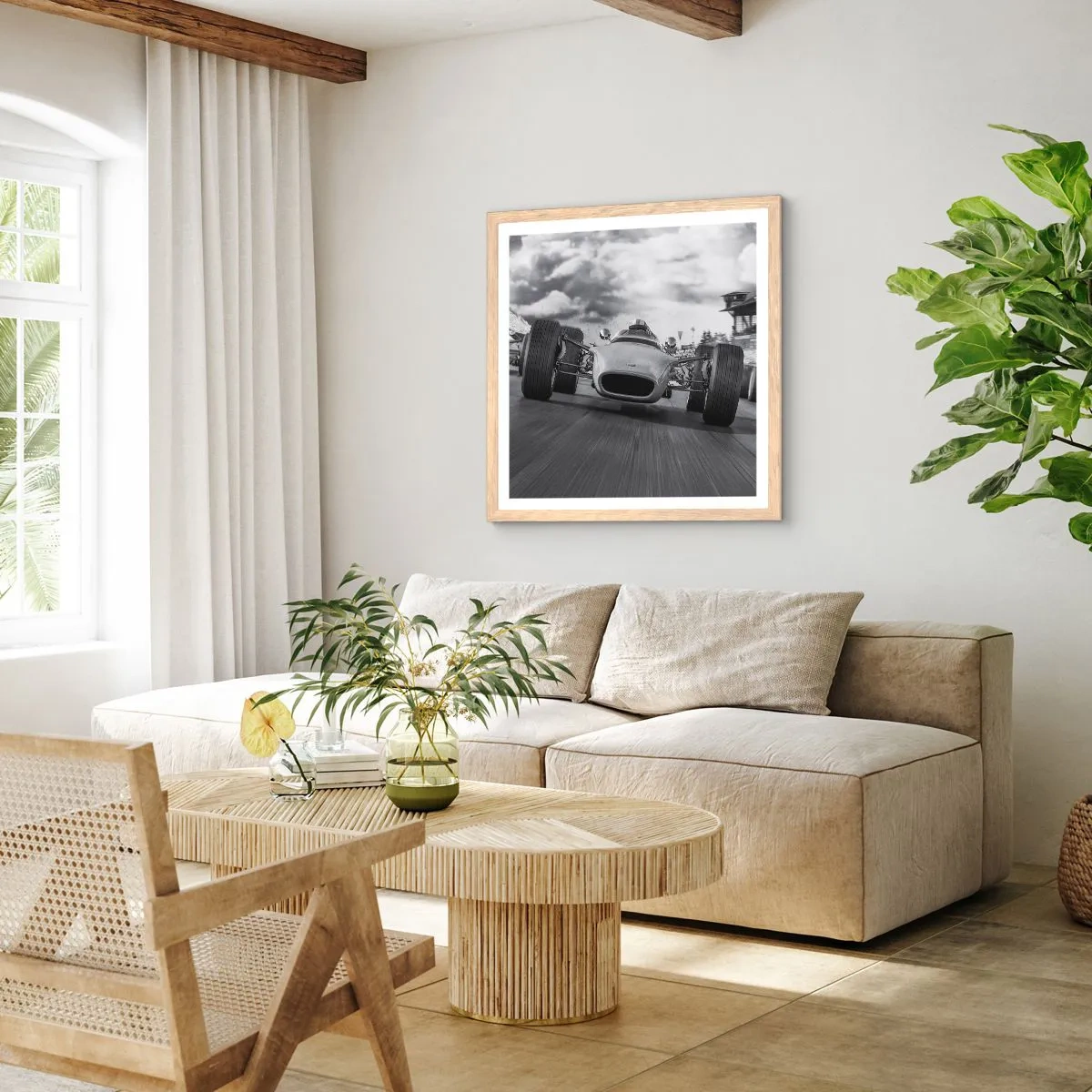 Affiche dans un chêne clair - Poster - Puissance! - 50x50 cm