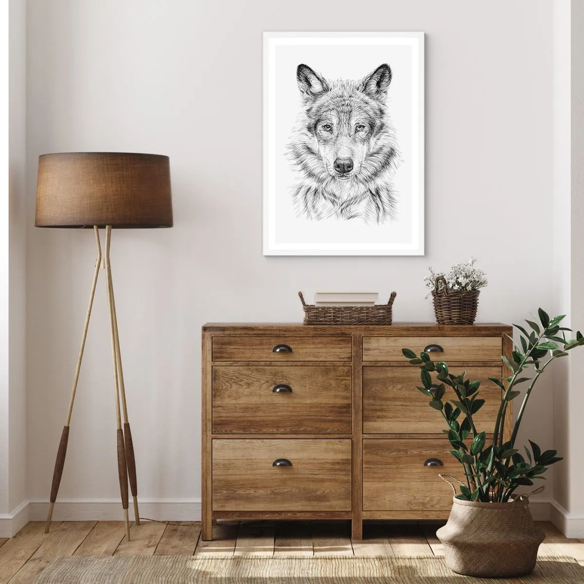 Affiche dans un cadre blanc - Poster - Un leader né - 50x70 cm