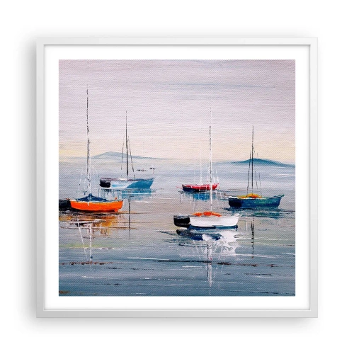 Affiche dans un cadre blanc - Poster - Un repos bien mérité - 60x60 cm