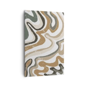 Impression sur toile - Image sur toile - Motifs terreux dans des tons de marron et de vert - 80x120cm - Méandres de couleurs de la terre - Décoration murale moderne pour le salon et la chambre ARTTOR