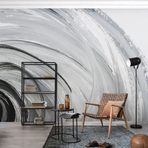 Papier peint sur mesure Premium Sand - Composition orbitale - Minimaliste, Morceau, Peinture