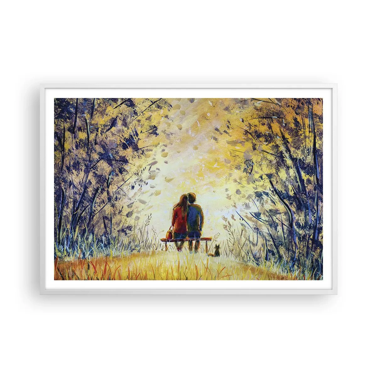 Affiche dans un cadre blanc - Poster - Moment magique - 100x70 cm