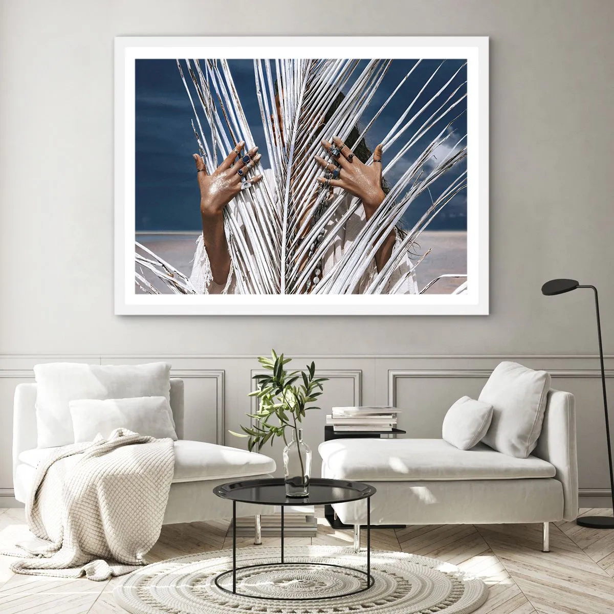 Affiche dans un cadre blanc - Poster - Fille de chaman ? - 50x40 cm