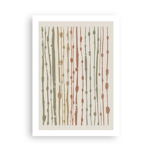Affiche - Poster - Lignes verticales abstraites dans des tons naturels - 50x70cm - Notation musicale des couleurs - Décoration murale moderne pour le salon et la chambre ARTTOR