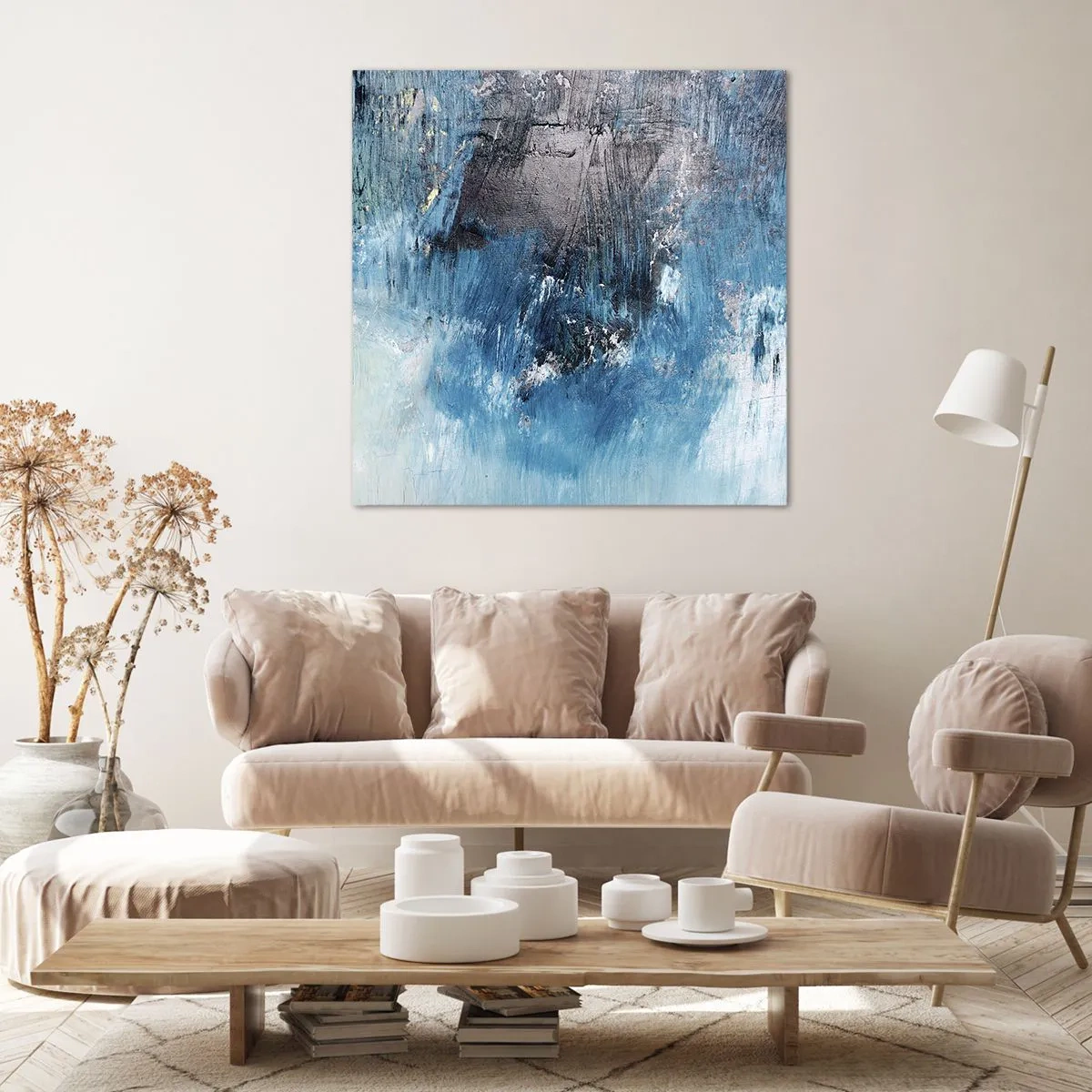 Impression sur toile - Image sur toile - Rhapsodie en bleu - 40x40 cm