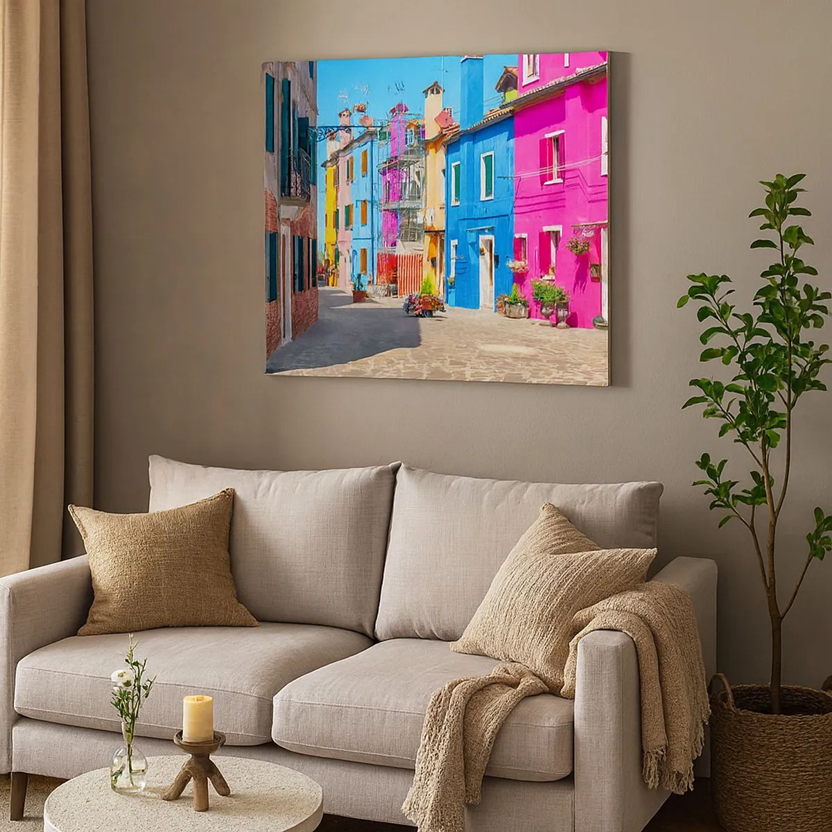 Impression sur toile - Image sur toile - Ville "Sous les perroquets" - 30x30 cm