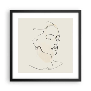 Affiche dans un cadre noir - Poster - Une ligne certaine - 40x40 cm