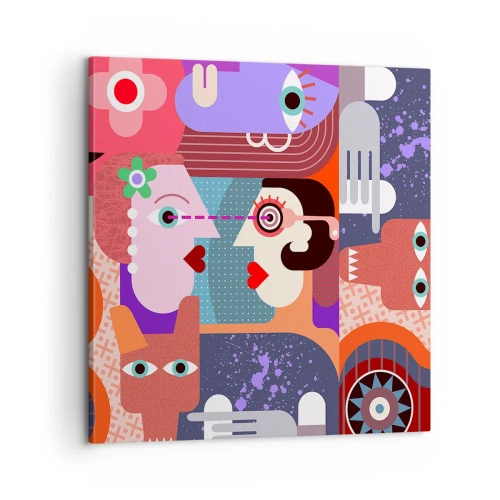 Impression sur toile - Image sur toile - Les yeux dans les yeux - 60x60 cm