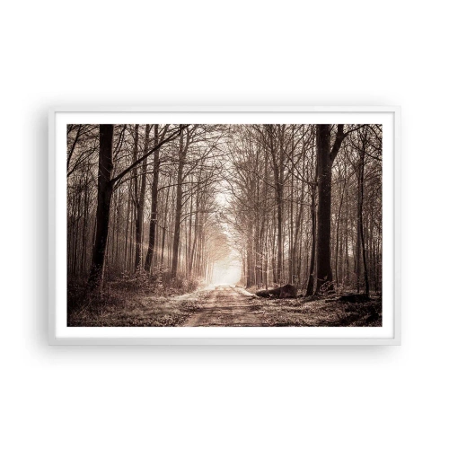 Affiche dans un cadre blanc - Poster - Cathédrale de la forêt - 91x61 cm