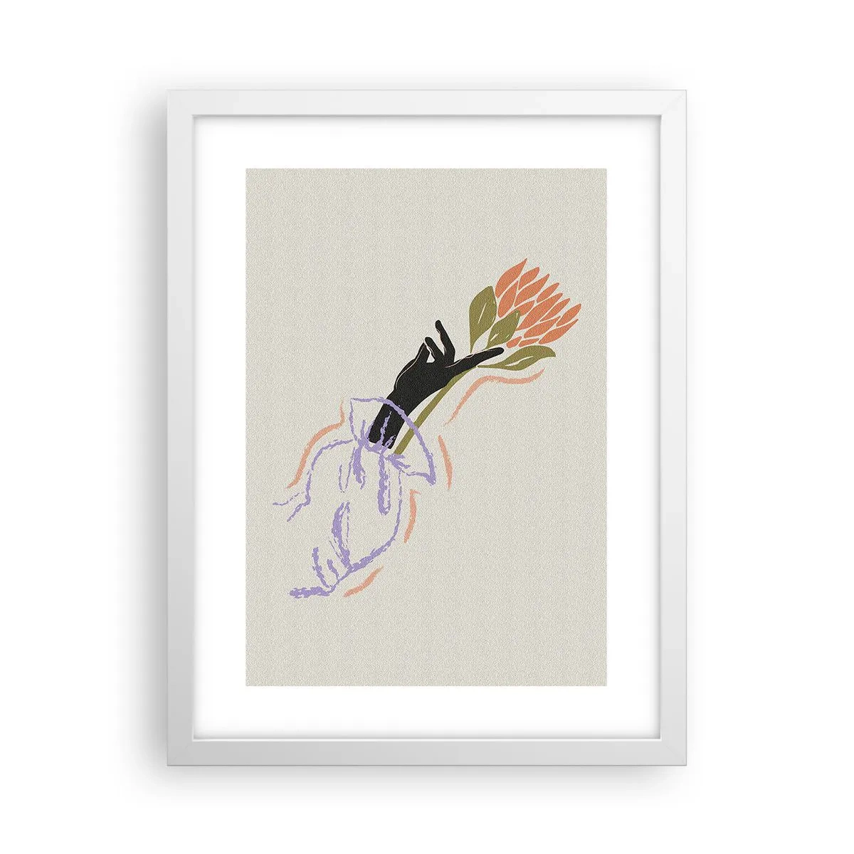 Affiche dans un cadre blanc - Poster - Touche fraternelle - 30x40 cm