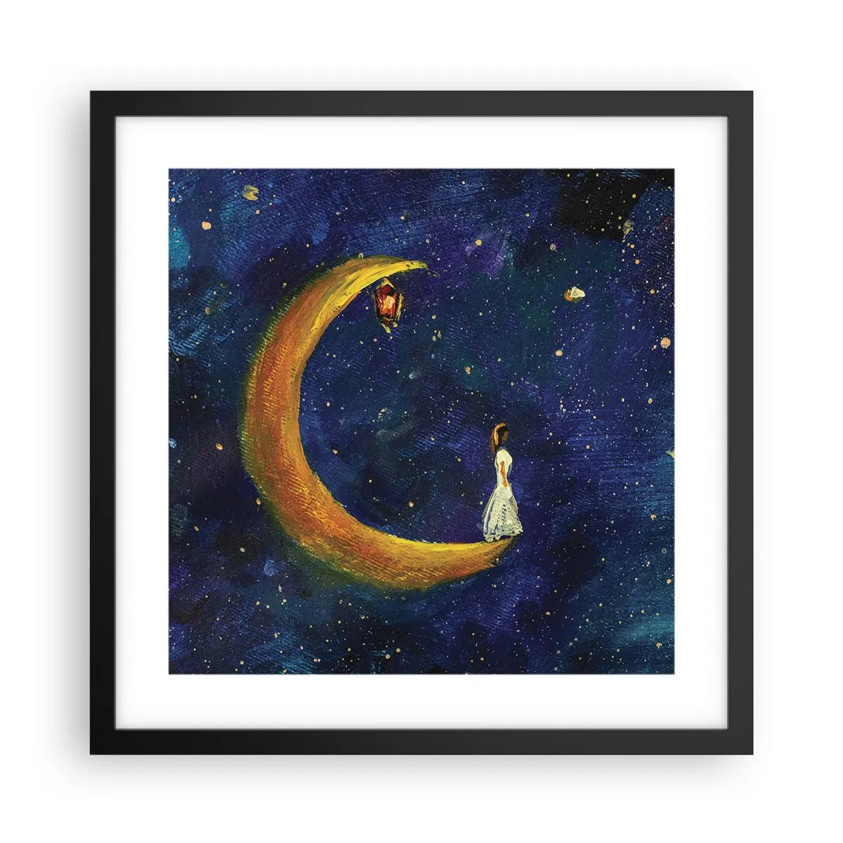 Affiche dans un cadre noir - Poster - Appel du monde - 40x40 cm