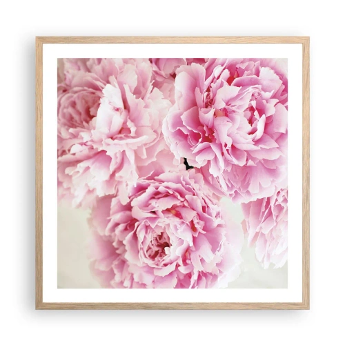 Affiche dans un chêne clair - Poster - En glamour rose - 60x60 cm