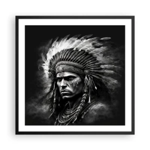 Affiche dans un cadre noir - Poster - Un leader et un guerrier - 60x60 cm