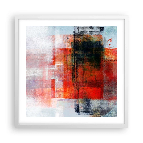 Affiche dans un cadre blanc - Poster - Composition embrasée - 50x50 cm