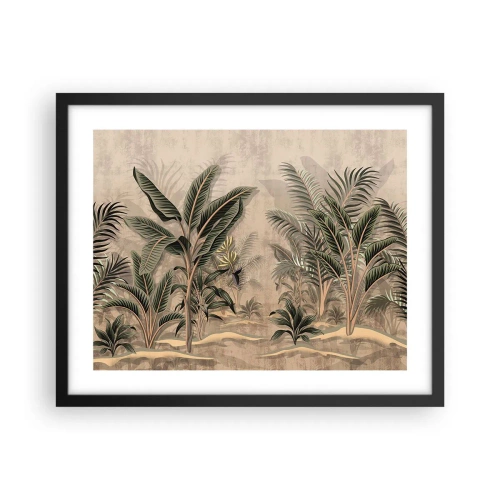 Affiche dans un cadre noir - Poster - Une gravure de style colonial - 50x40 cm