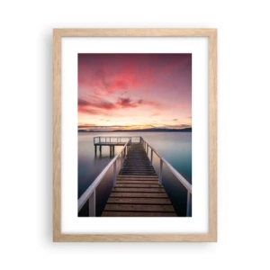 Affiche dans un chêne clair - Poster - La douce flamme du soir - 30x40 cm