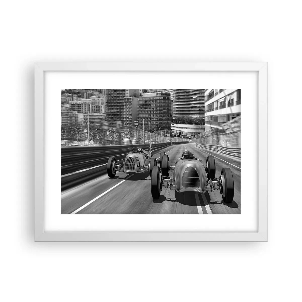 Affiche dans un cadre blanc - Poster - Il y a longtemps à Monté Carlo - 40x30 cm