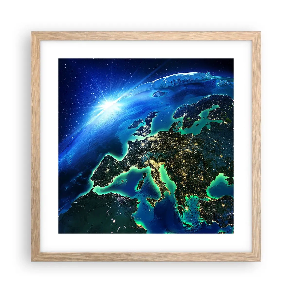 Affiche dans un chêne clair - Poster - Europe pétillante - 40x40 cm
