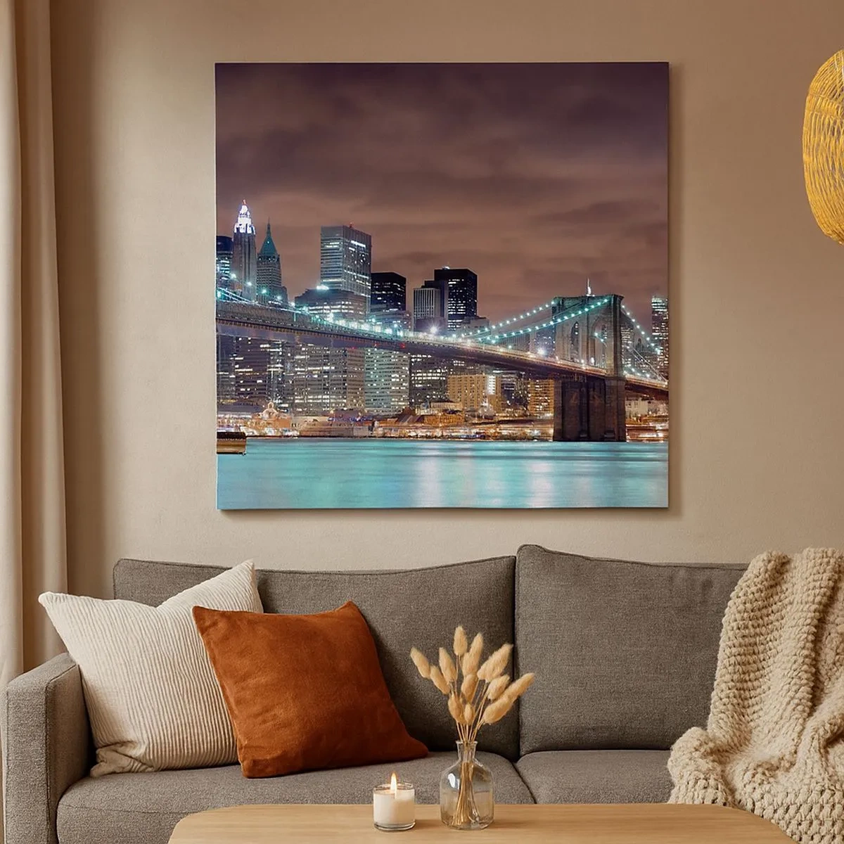 Impression sur toile - Image sur toile - Lumières des grandes villes - 30x30 cm