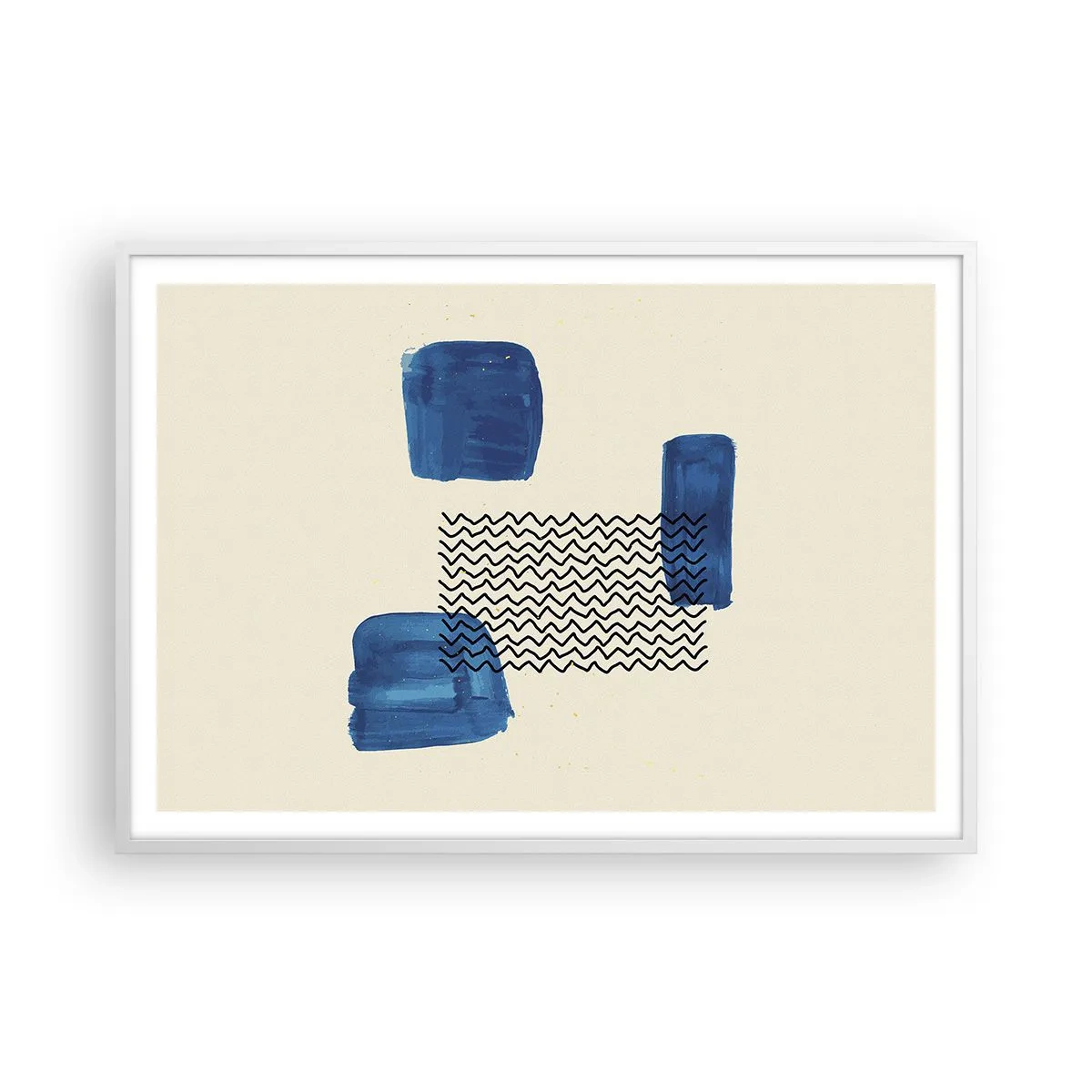 Affiche dans un cadre blanc - Poster - Quatuor abstrait - 100x70 cm