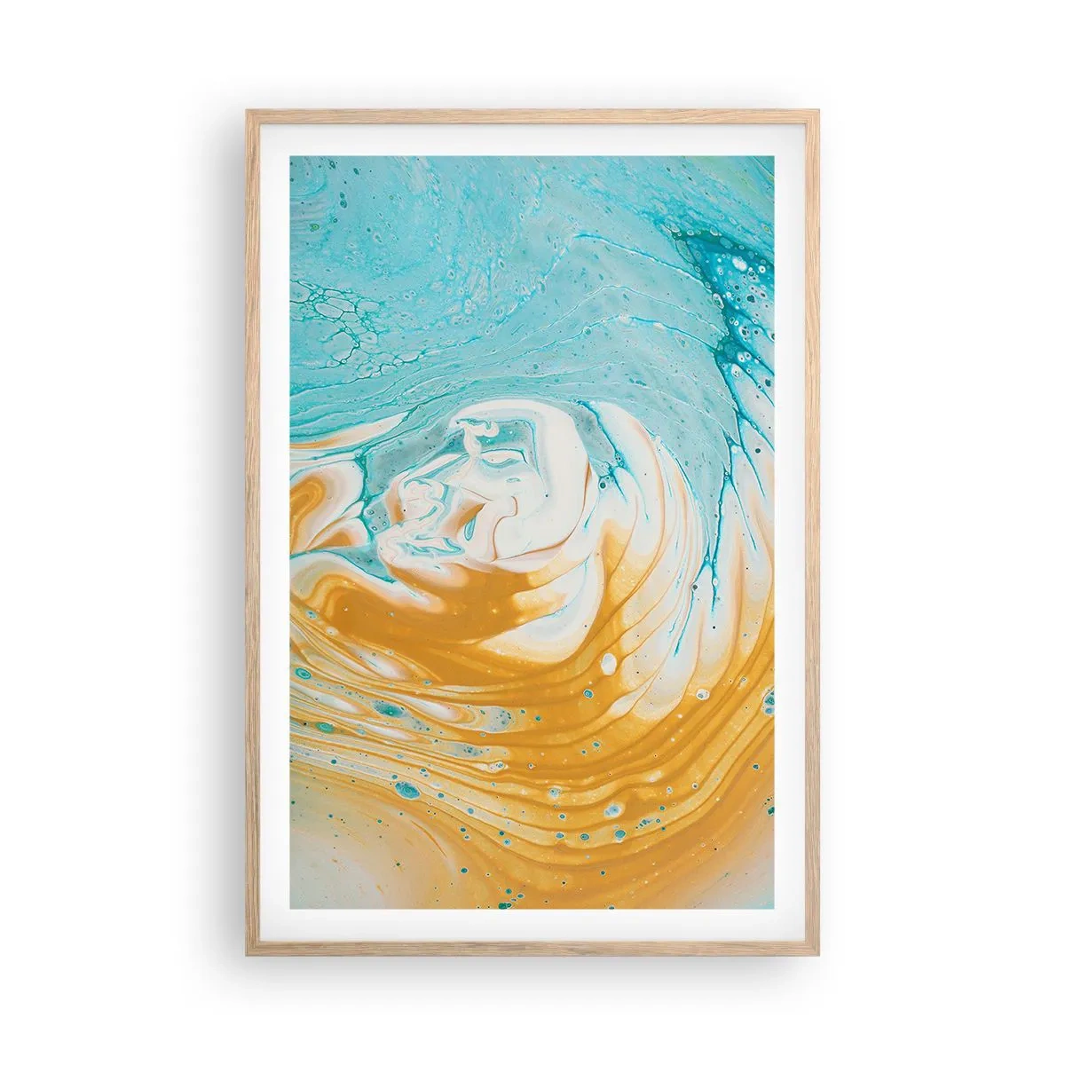 Affiche dans un chêne clair - Poster - Tourbillon pastel - 61x91 cm