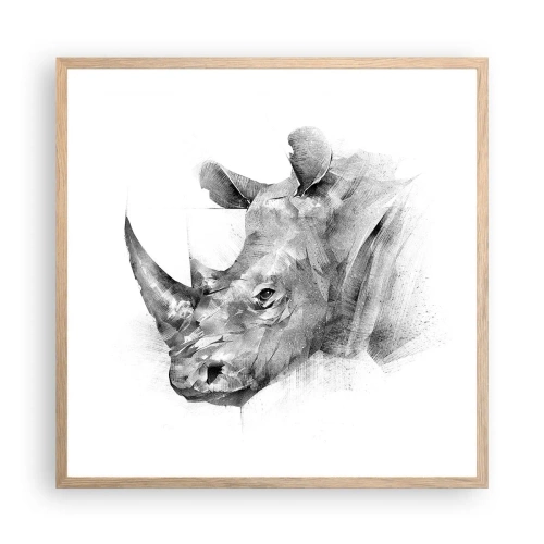 Affiche dans un chêne clair - Poster - Potrait africain - 60x60 cm