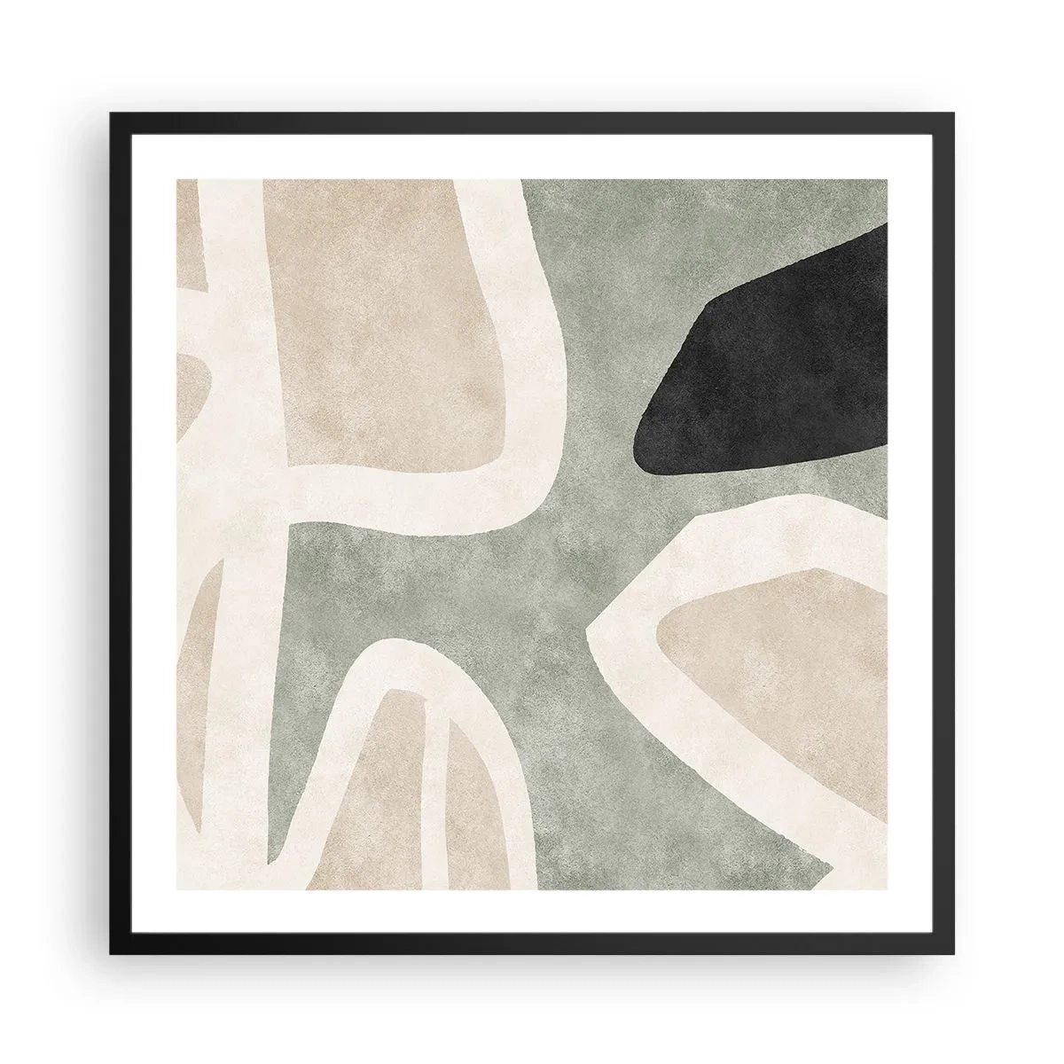 Affiche dans un cadre noir - Poster - Composition pour motif noir - 60x60 cm