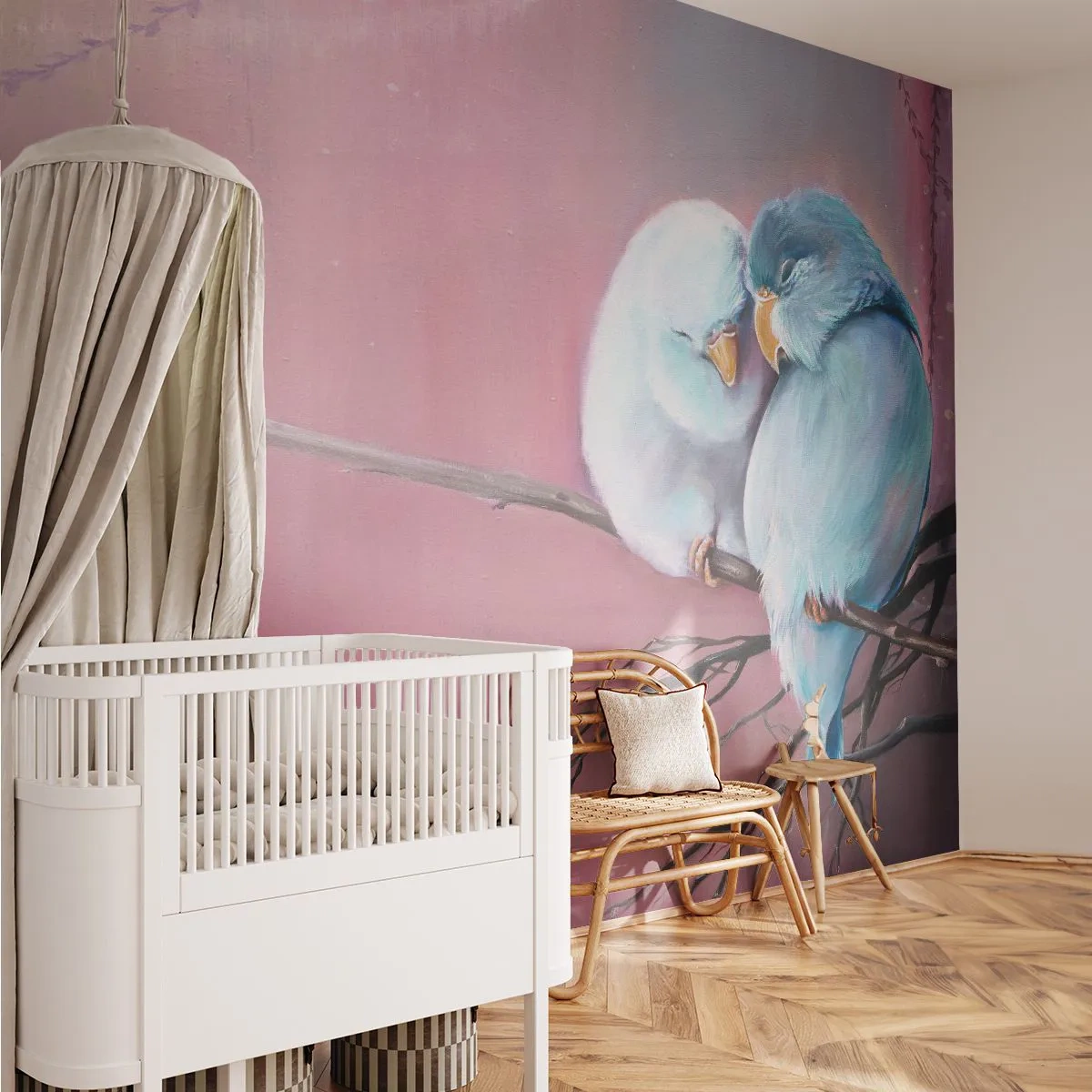 Papier peint sur mesure Premium Canvas - Que dire de plus?... - Des oiseaux, Nature, Morceau